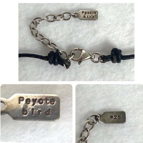 Signed Peyote Bird Sterling Silver 925 Beaded Red Red Coral Necklace 17" - 19" - Picture 9 of 16